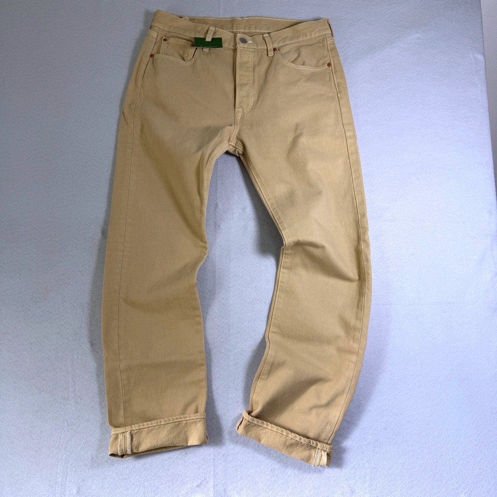 NEW Sid Mashburn Garment Dyed Levi's 501 Jeans 32x32 Straw Ecru Mens Rare NWT
